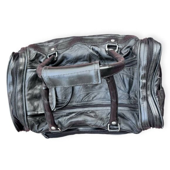 ❌SOLD❌ Leather Travel Weekender Duffle Bag in Black. - Picture 7 of 10